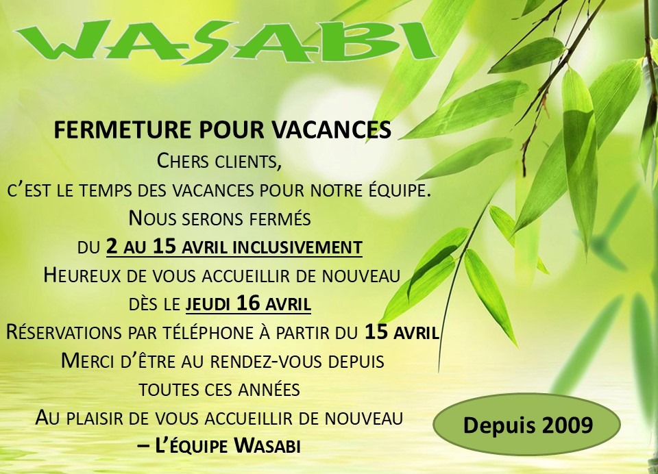 Horaire vacance 2026